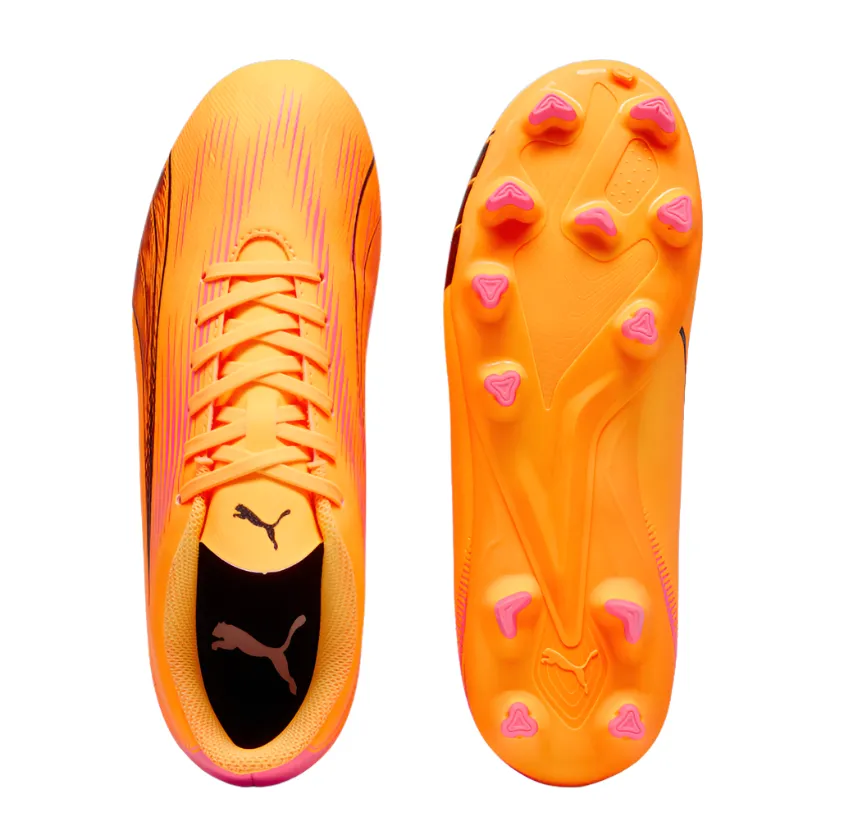 Puma Kids Football Boots Ultra Play FG/AG Jr Sun Stream/Black/Sunset Glow