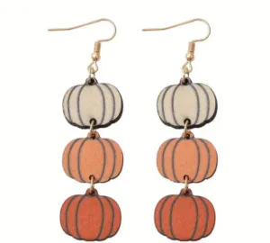 Pumpkin Trio Dangle Earrings