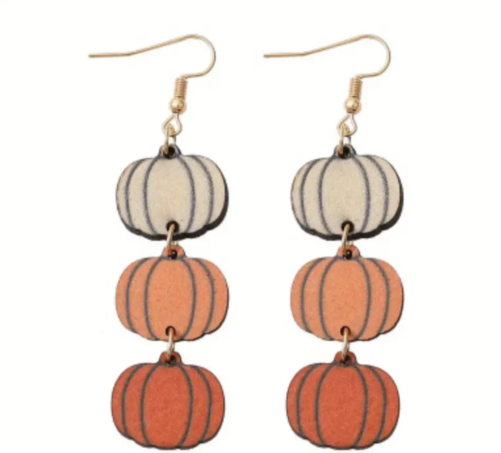 Pumpkin Trio Dangle Earrings