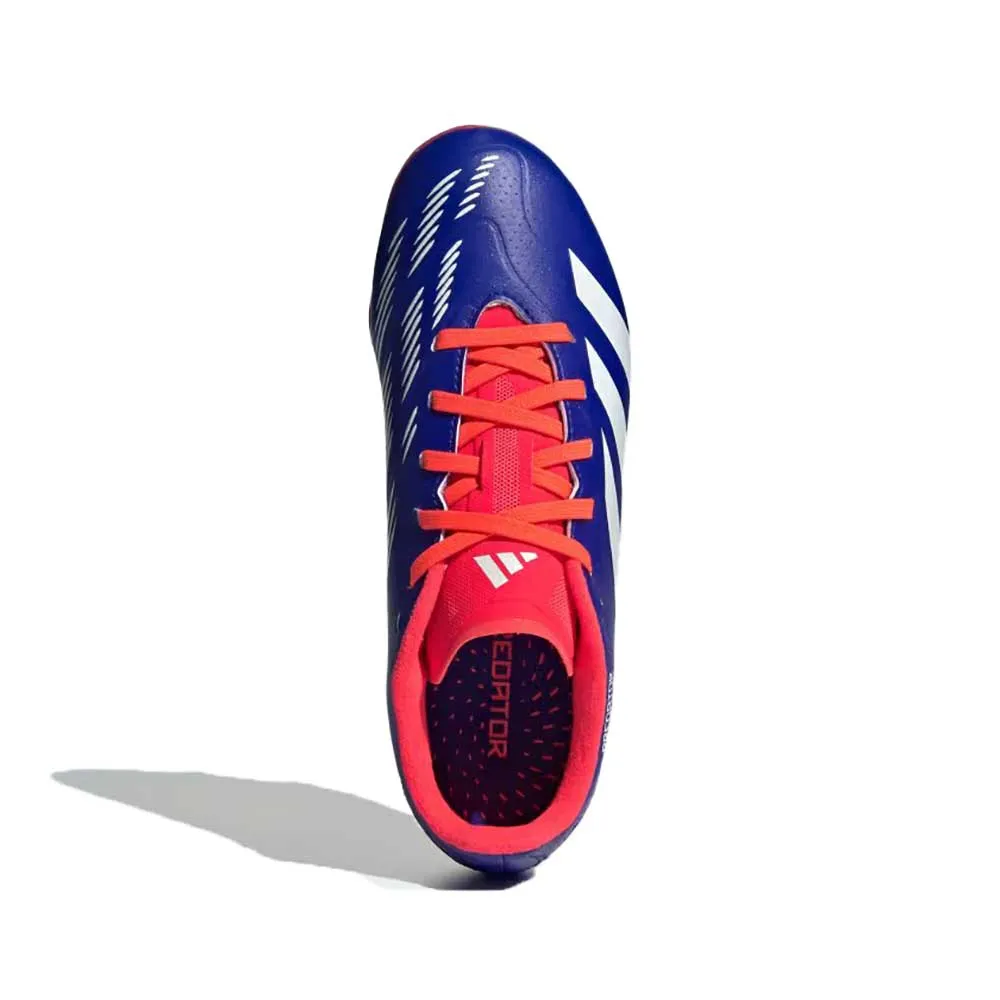 Youth Jr Predator League Firm Ground Cleats - Lucid Blue / Cloud White / Solar Red - Regular (D)