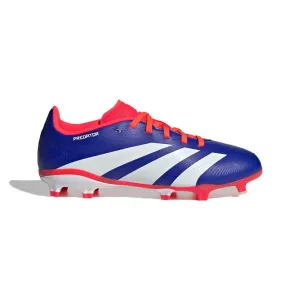 Youth Jr Predator League Firm Ground Cleats - Lucid Blue / Cloud White / Solar Red - Regular (D)