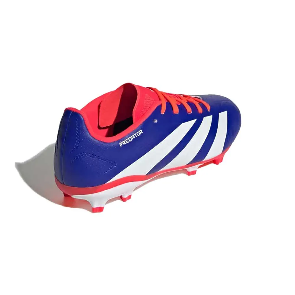 Youth Jr Predator League Firm Ground Cleats - Lucid Blue / Cloud White / Solar Red - Regular (D)